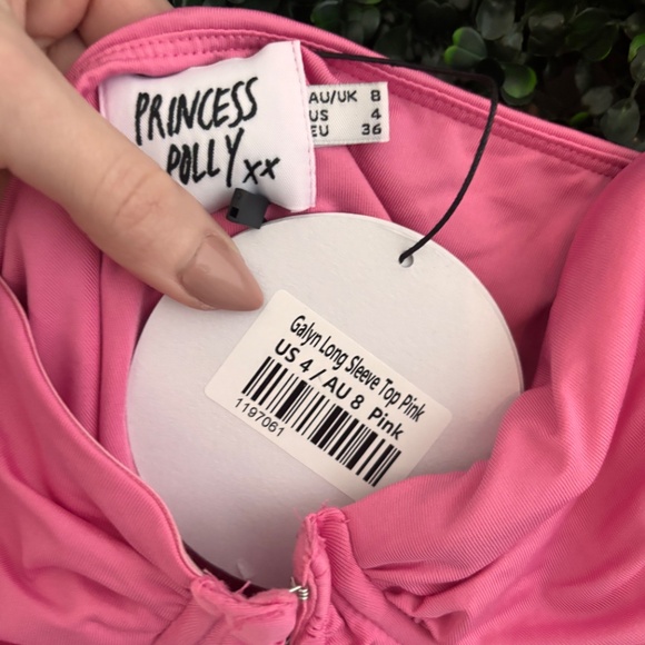 Princess Polly Galyn Long Sleeve Top Pink US 4 BNWT - Picture 4 of 4
